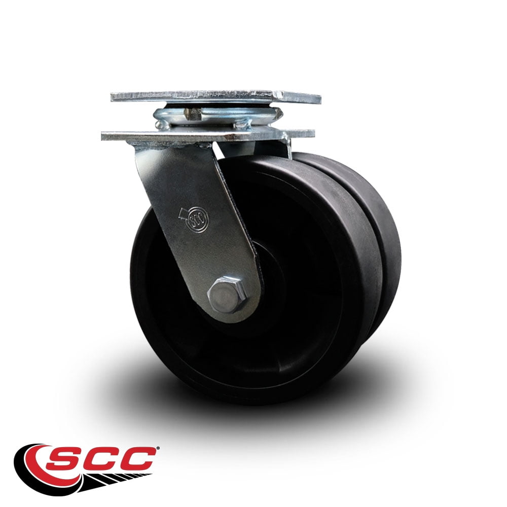 6 Inch Dual Glass Filled Nylon Wheels Swivel Caster with Ball Bearings SCC