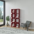 thumbnail image 3 of Ada Home Decor Furniture 4 Tier Open Shelf Burgundy Bancroft Modern Bookcase, 3 of 7