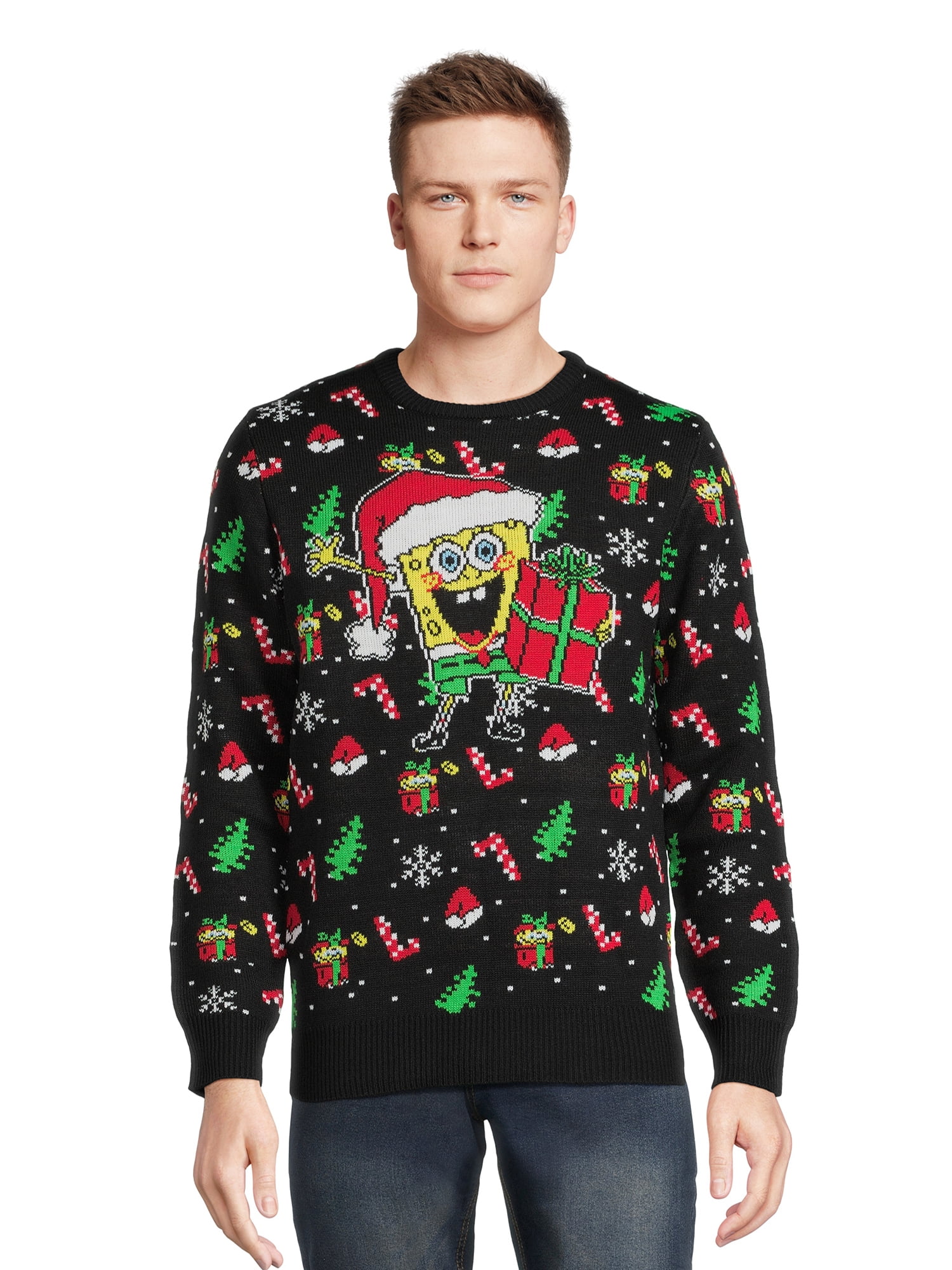 Nickelodeon SpongeBob Men's Holiday Ugly Sweater, Sizes S-XL - Walmart.com