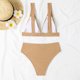 thumbnail image 4 of Gibobby Conjunto de Bikini Traje de baño vintage de dos piezas para mujer Conjunto de bikini con estampado de cintura alta y cuello halter retro de dos p(Café,XL), 4 of 5