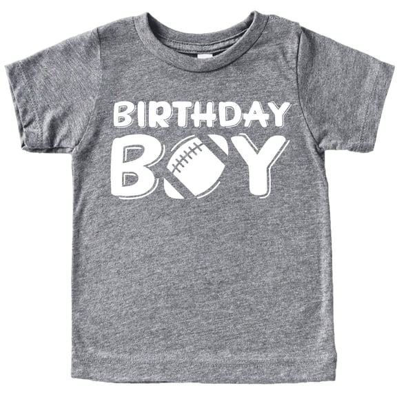 Birthday Boy Football Sports Lover Birthday Shirt for Boys All Ages Birthday Granite Heather Shirt Youth Large