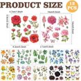 thumbnail image 2 of 12 hojas de calcomanías para frotar con flores de plantas y abejas, calcomanías para frotar con flores de mariposas, hojas y primaveras, calcomanías para frotar con papel, madera, muebles,, 2 of 7