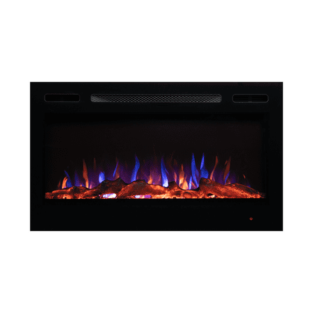 

Edenbranch 36” Black Wall Mounted or Built In Recessed Electric Fireplace