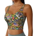 thumbnail image 2 of Pofeuu USA 1 Print Sports Bra for Women Sexy Vest Yoga Running Gym Fitness Crop Bras Tops-XX-Large, 2 of 8
