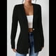 thumbnail image 5 of Chaqueta de Traje Informal de Oficina para Mujer, de Larga, con un Botón y Abertura Frontal, con Diseño de Gofre Negro L, 5 of 7