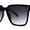Black Smoke, variant on Womens Squared Horn Rim Inset Lens Oversized Rectangle Sunglasses Black Blue Yellow