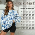 thumbnail image 6 of Xoenoiee Blue Cherry Blossom Print Womens Oversized Sweatshirts Split Pullover Crewneck Shirts Fall Outfits Women Y2k Winter Clothes with Pockets, Size S, 6 of 7