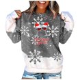 thumbnail image 2 of Azrian Plus Size Christmas Sweatshirts Womens 2023 Saving,Oversize Women Fashion Christmas Hoodies Long Sleeves Tops Blouse Pullover Sweatshirt 2023 Deal on Sale, 2 of 5