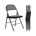 thumbnail image 4 of Folding Chair 4 Pack, Leather Padded Folding Chairs, Sturdy Metal Foldable Chairs, Easy To Use And Store, Outdoor And Indoor, For Home, Office, Party, Comfy, 4 of 15
