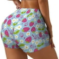 thumbnail image 2 of Naloa Strawberry And Flowers Biker Shorts for Women Seamless Scrunch Short Women’s Yoga Shorts for Gym Running Sport Shorts - Large, 2 of 9