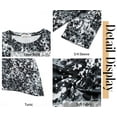 thumbnail image 5 of Fantaslook Plus Size Women Tunic Tops 3/4 Sleeve Dressy Casual Blouses Loose Flowy Floral Shirts, 5 of 8