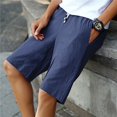 thumbnail image 1 of Pantalones cortos de algodón a la moda para hombre, Shorts de cintura elástica hasta la rodilla, ropa de Golf informal, Color sólido, Verano, 1 of 4