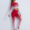 thumbnail image 2 of Workout 2 Piece for Women Seamless Outfits High Waist Sexy Butt Lifting Leggings Long Sleeve Crop Tops Yoga Gym Sets, 2 of 7