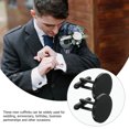 thumbnail image 3 of Pavo 1 Pair Suit Cuff Links Shirt Cufflinks Round Shape Cufflinks Small Cuff Links For Women Men, 3 of 7