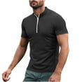 thumbnail image 2 of Zedker Men's Running Shirt Long Sleeve Quarter Zip Pullover Outdoor Hiking Tee Moisture Wicking Quick Dry Athletic Casual Workout Shirts Black L, 2 of 5