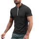 thumbnail image 2 of pstuiky Camisas casuales de manga corta para hombre, Camiseta deportiva de verano para hombre, de color liso, ajustada, con cremallera, de manga corta y cuello alto camisas casuales para hombre l, 2 of 5