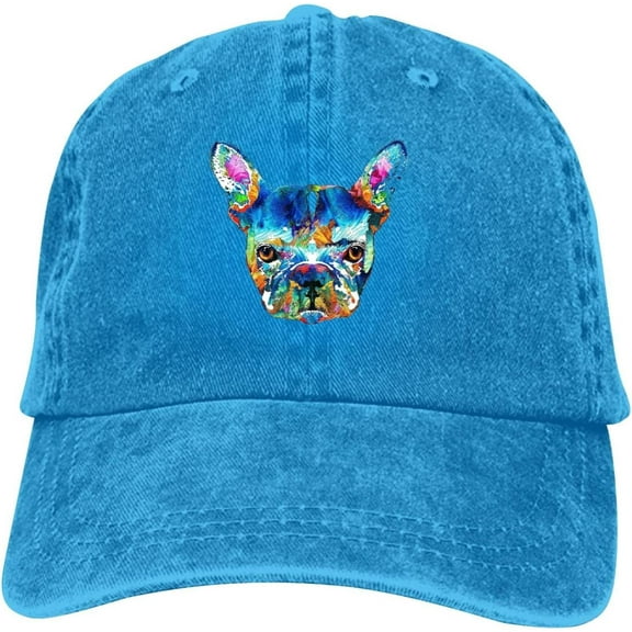 Colorful French Bulldog Dog2 Baseball Cap Vintage Adjustable Washed Hats Cowboy Hats Denim Dad Hat for Men Women Boy Girl