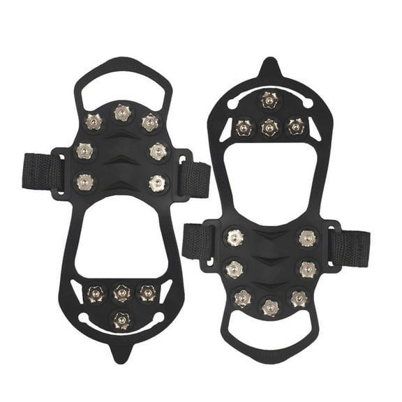 11 Teeth Ice Snow Grip Teeth Grippers NonSlip Winter Ice Grippers Crampons Ice Cleats for Hiking Boot and Shoe