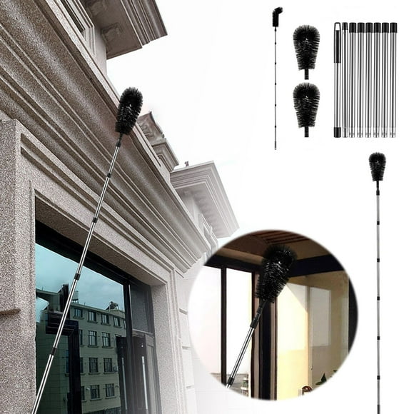 Gutter Cleaning Brush with 8Pcs Telescopic Pole Sturdy Design for Cleaning Gutters Leaves and Windows Effortless and Efficient