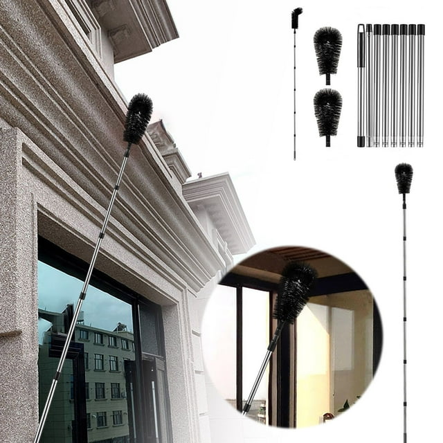 Cleaning Tool for Gutter and Roof — Telescopic Extendable Pole Set 105ft with 8 for Leaves Windows Gutters and Lights