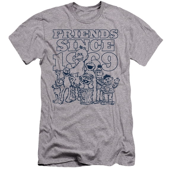 Sesame Street - Friends Since - Premium Slim Fit Short Sleeve Shirt - XX-Large
