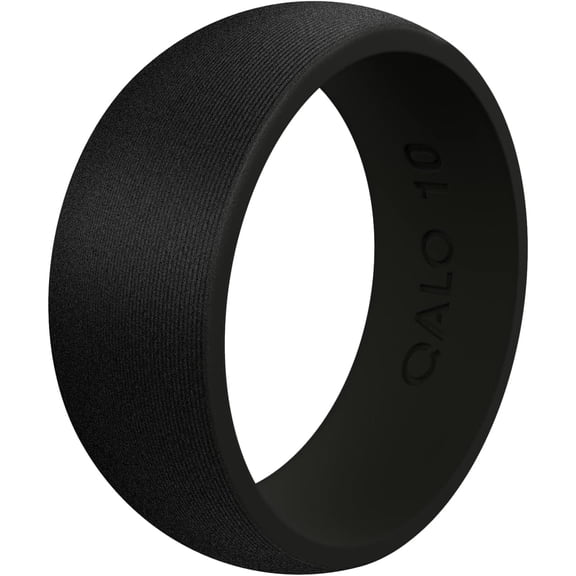 QALO Men's Black Satin Silicone Ring – Durable Wedding Bands with Flexible Comfortable Fit – Skin-Friendly and Lightweight Design – Size 11