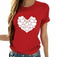 thumbnail image 2 of Ounisa Womens Lover Heart Graphic V Neck Shirt Valentines Funny Couple Matching Casual Short Sleeve Tee Tops, 2 of 7