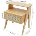 thumbnail image 2 of DNYSYSJ Bedside Table 16.9 * 12.2 * 19.7in Bamboo Nightstand,Storage Cabinet Organizer,Multifunctional Sofa Side Table,Wooden Bedroom Office Storage Side Table with Open Shelf, 2 of 9
