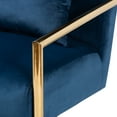 thumbnail image 6 of Baxton Studio Mira Glam and Luxe Navy Blue Velvet Fabric Upholstered Gold Finished Metal Lounge Chair, 6 of 8