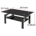 Glass Coffee Table, Modern Tempered Clear Coffee Tables Decor for
