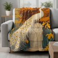 thumbnail image 2 of White Peacock Blanket Soft Cozy Warm Throw Blanket for Couch, Plush Fuzzy Flannel Fleece Blankets for Sofa, Retro Garden Botanical Floral Bed Blankets Lightweight Gifts for Women, 50"x60", 2 of 9