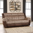 thumbnail image 3 of Lexicon Chai Microfiber 2-Piece Manual Reclining Sofa Set in 2-Tone brown, 3 of 14