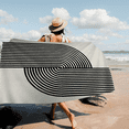 thumbnail image 2 of Toalla de playa de microfibra con imagen de línea abstracta minimalista, absorbente, de secado rápido, para yoga, natación, resort, escalada de montaña, 2 of 5