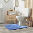 thumbnail image 6 of 3-Piece Memory Foam Bath Mat Set - Ultra Soft, Non-Slip & Absorbent Bathroom Rugs - Machine Washable，3 Convenient Sizes(Calm Blue), 6 of 10