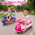 thumbnail image 2 of iRerts 12V Electric Wiggle Car with Pedal, Ride on Toy 2 in 1 Swing Car, Ride on Wiggle Car with Flashing PU Wheels, Bluetooth Music, 5MPH Max Speed, Kids Car for Boys Girls Ages 3-8 Gifts, Rose Red, 2 of 10