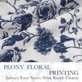 thumbnail image 3 of NICETOWN Valance Curtains for Windows, Double Layer Floral Linen Kitchen Curtains, Rod Pocket Farmhouse Peony Pattern Semi Sheer Light Filtering Linen Cafe Curtains, Blue, 52"x18", 1 Panel, 3 of 8