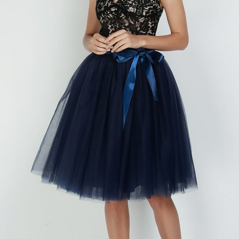 Navy blue skirt knee length 2025