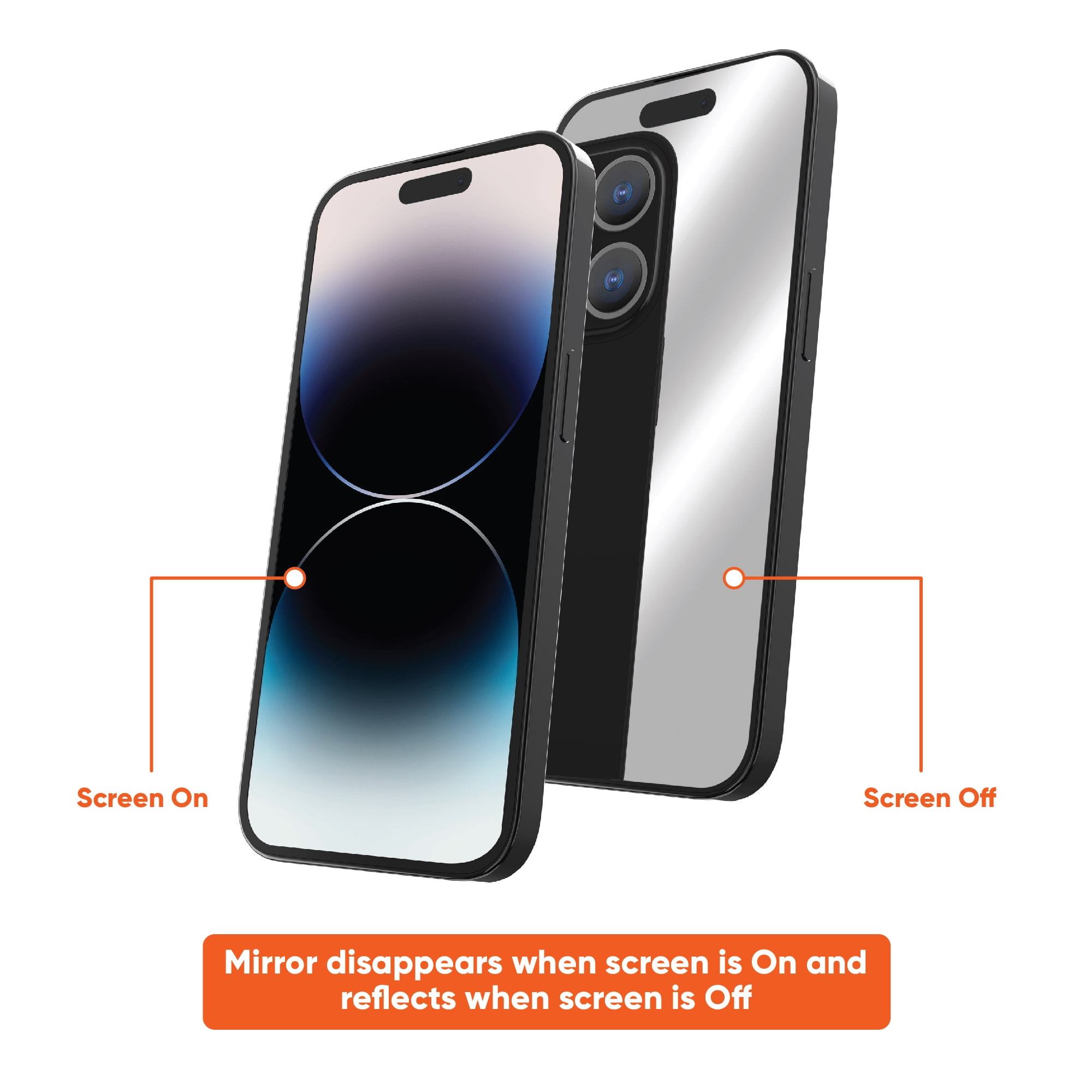onn. Mirror Glass Screen Protector for iPhone 14 Pro Max - Mirror Finish