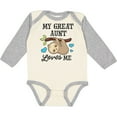 thumbnail image 3 of Inktastic My Great Aunt Loves Me with Sloth and Hearts Boys or Girls Long Sleeve Baby Bodysuit, 3 of 5