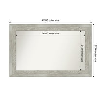 Amanti Art Custom Framed Wall and Bathroom Mirror (27 x 42 in.), Dove Greywash Frame
