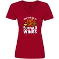 thumbnail image 3 of Inktastic Buffalo Wings Game Day Snack Women's V-Neck T-Shirt, 3 of 5