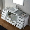 thumbnail image 4 of Dior 66" Single Bath Vanity in White with White Marble Top and Square Sink with Matching Mirror, 4 of 6