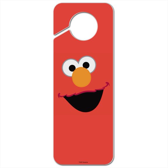 Sesame Street Elmo Face Plastic Door Knob Hanger Sign
