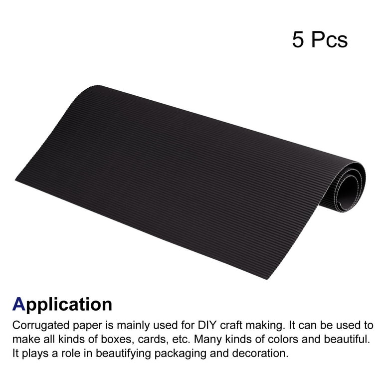 Corrugated Paper Sheets 5pcs 27-inch x 20-inch Black Cardboard for DIY Craft
