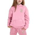 thumbnail image 4 of RTKFRFLM Girls Outfit 2 Piece Hoodie And Pants Set Kids Casual Outfit Letter Print Sweatshirt Outfit Joggers Comfy Toddler Winter Clothes Clothing Sets,Size 12-13 Years, 4 of 4