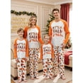 thumbnail image 4 of Thanksgiving Matching Pajamas for Family Letter Maple Leaf Print Long Sleeves Top Pant Loungewear, 4 of 8