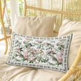 thumbnail image 4 of Pink Spring Floral Pillow Covers, Linen Long Throw Pillow Case, Elegant Pastoral Flowers Birds Watercolor Holiday Pillow Protector Decorative Cushion Cover for Living Room/Bedroom 20" x 36", 4 of 8
