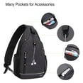 thumbnail image 3 of Mosiso Sling Backpack, Multipurpose Crossbody Shoulder Bag with Front Buckle Pouch&Reflective Strip For Hiking,Travel,For Women Men,Slate Grey, 3 of 7