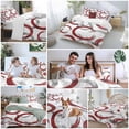 thumbnail image 5 of 3 Piece Red Grey Duvet Cover Set Queen Size,Microfiber Comforter/Quilt Cover with Corner Ties and 2 Pillowcases,Geometric Circle Modern Abstract Simple Art All Season Soft Bedding with Zipper Closure, 5 of 8
