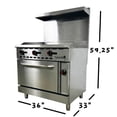 thumbnail image 2 of 36 in. Commercial Thermostat Griddle With Oven 93,000BTU Natural Gas Thermostat Griddle With Oven NSF ETL, 2 of 17